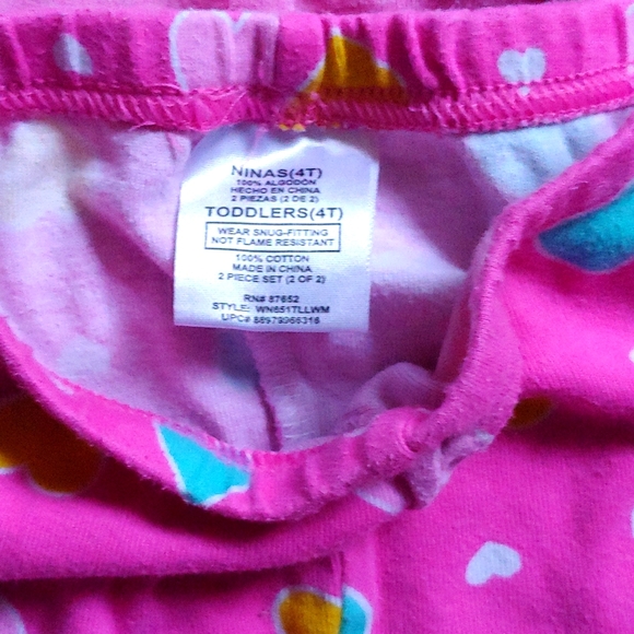 Paw Patrol pajama set, 4T, cute heart print on pant bottoms💛💙 - Picture 2 of 5